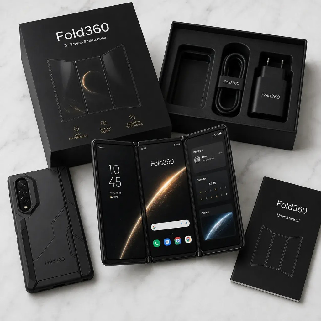 Fold360™ s škatlo, kablom in ovitkom